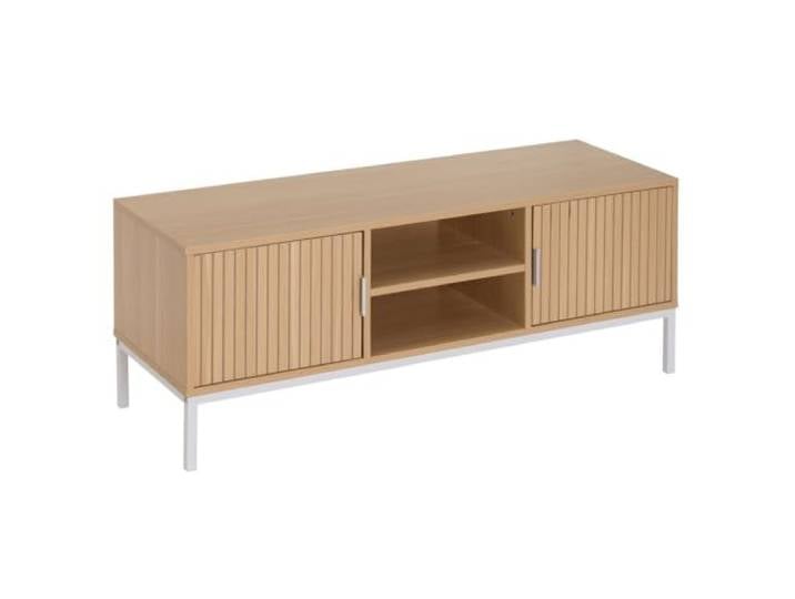 TV-Schrank mit 2 Türen aus PB und Metall in Natur