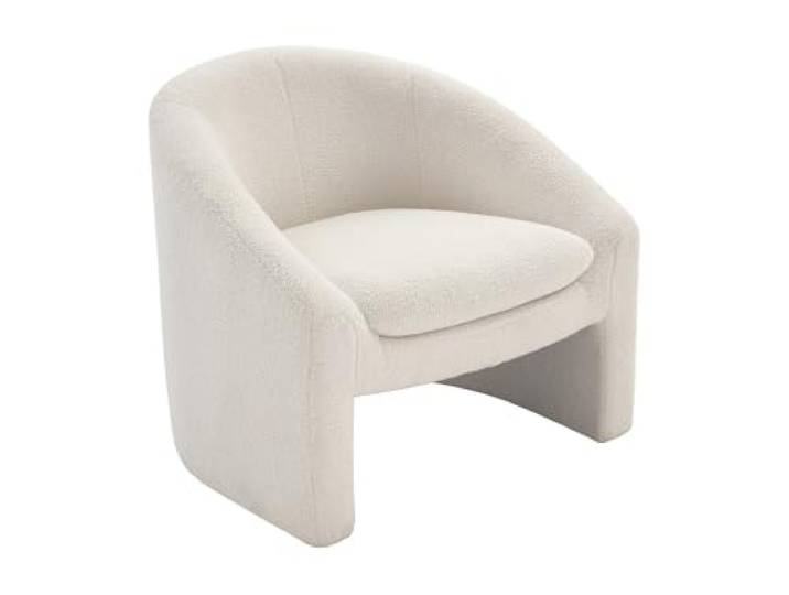 Vente-unique Sessel - Bouclé-Stoff - Weiß - OSSANA Weichheit des Frotteestoffs Abnehmbarer Sitzbezug
