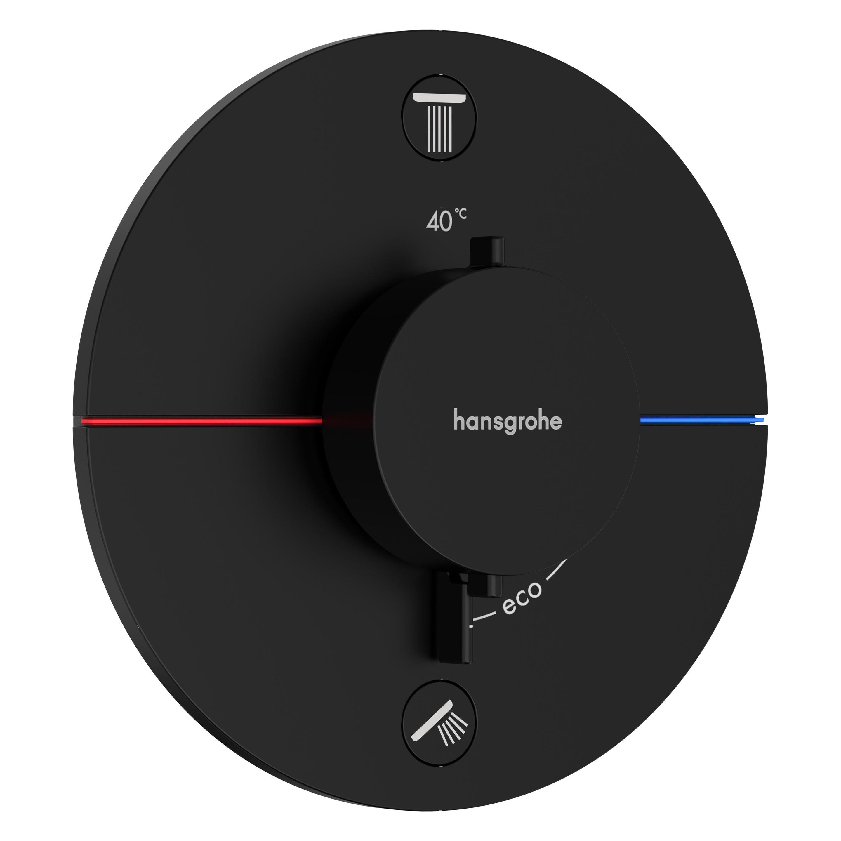 hansgrohe ShowerSelect Comfort S Thermostat, Unterputz, 2 Verbraucher, runde Rosette, mit Sicherungs (15556670)