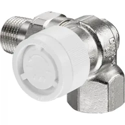 Oventrop Baureihe AV 9 Thermostatventil 1183471 DN 10, Winkel/Eck, rechts, Messing vernickelt