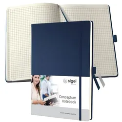 Sigel Notizbuch »Conceptum« A4 kariert - 194 Seiten blau