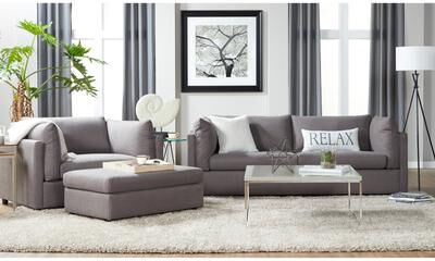 Roundhill Furniture Enda Pillow Back Fabric 3-Piece Sofa and Cuddler Chair Set