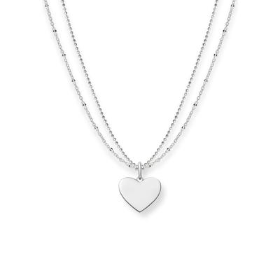 Kette mit Anhänger THOMAS SABO "Herz" Gr. 45, silber (silberfarben), Halsketten, Damen, 45, Silber 925 (recycelt)