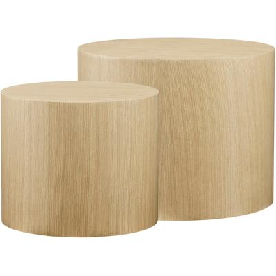 Couchtisch SALESFEVER "Coffeetable im 2er-Set: Stilvoller Mittelpunkt", beige (natur, natur), B:48cm H:38cm T:48cm, MDF mit Eichenholzfurnier, Tische, Couchtisch, mit Holzfurnier