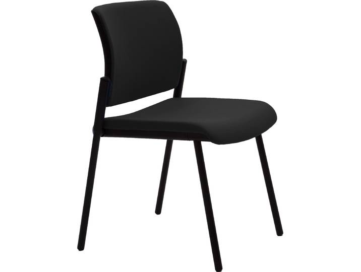 Chaise de réunion & visiteur Infinity - tissu Noir - Pieds noir