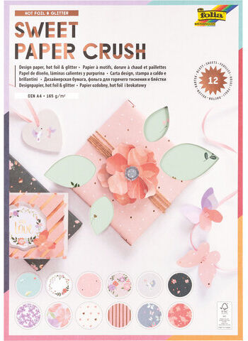 folia Papierblock "sweet paper crush", pastell, 21 x 29,7 cm, 12 Blatt