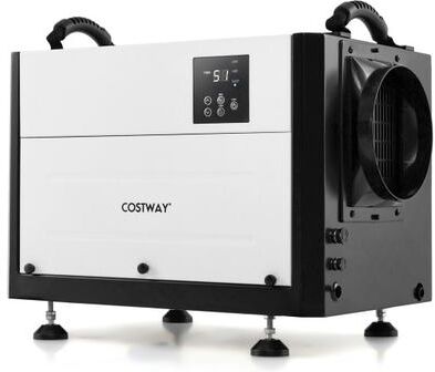 Costway 124 Pint Crawl Space Dehumidifier with 3 Modes and 24H Timer-White