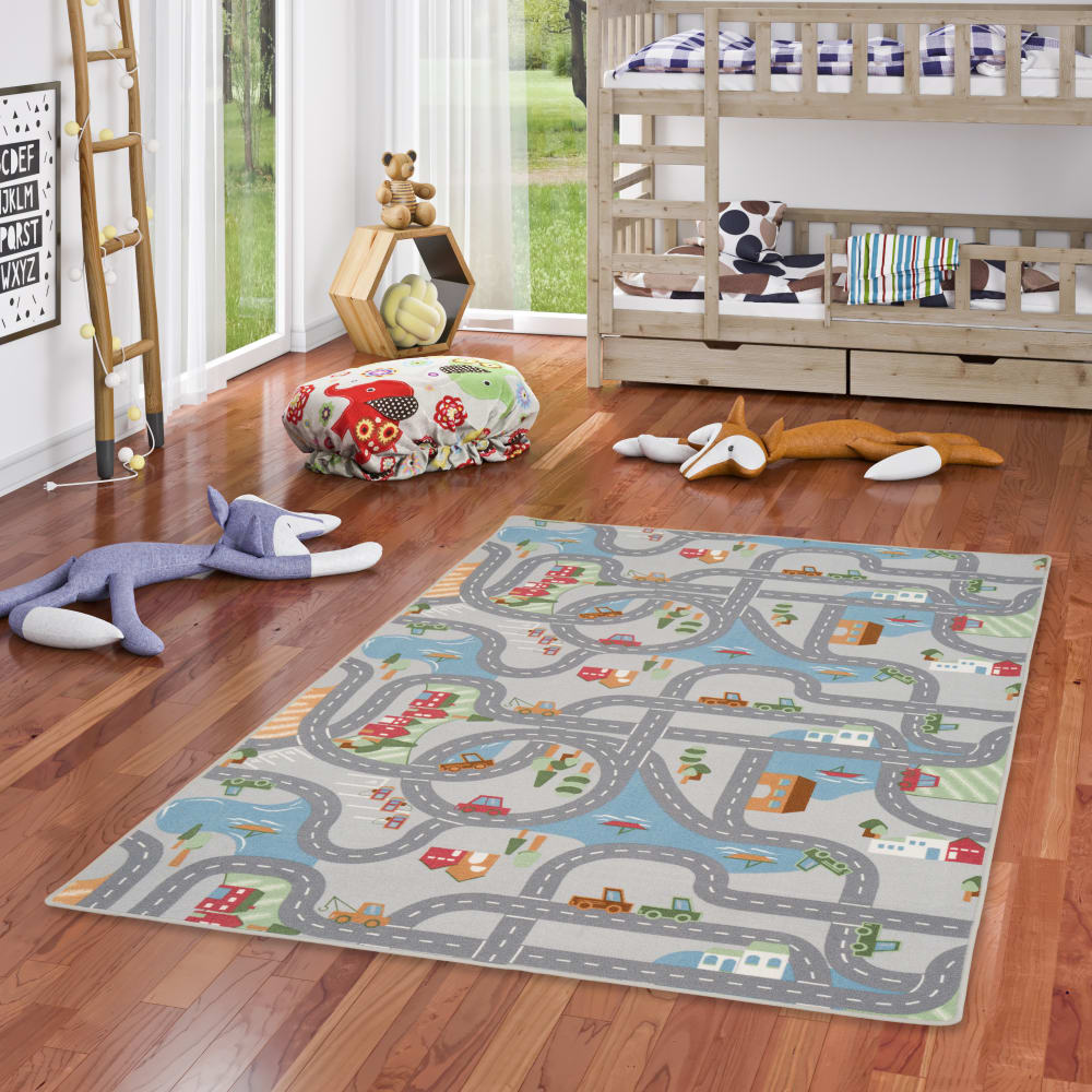 Snapstyle Tapis circuit routier enfant gris 200x300 cm Gris 300x1x200cm