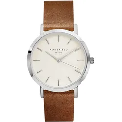 ROSEFIELD - THE GRAMERCY - weiß - braun - silber / 38 MM