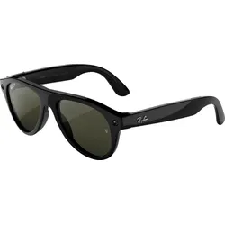 META Ray-Ban Meta Aviator (Gen 3), Schwarz glänzend, Gläser: Grün polarisiert, Unisex-AI Glasses mit Kamera AI