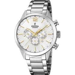 Festina Quarz Herren Timeless Chronograph F20343/1 - silber - 43.5mm