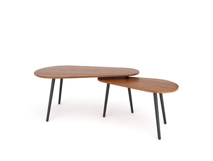 Beistelltisch DUVERA 2-teilig braun/schwarz