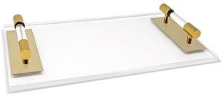 Vivience Acrylic Tray with Gold Handles