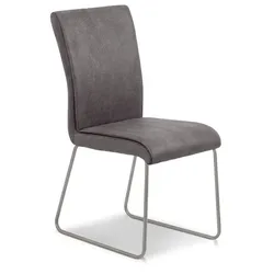 2er-Set Stuhl Milano Mikrofaser Grau Dunkelgrau