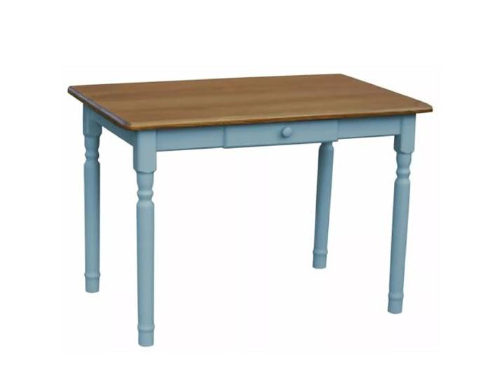k koma Esstisch Kiefernholz, 60x60 cm, Blau/Eichefarben, 1 Stück, Schublade Mit Schublade. Mit Schublade für griffbereiten Stauraum am Tisch. Montage erforderlich. Tischhöhe: 75 cm.