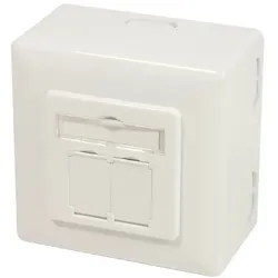 LogiLink NP0124 Steckdose 2 x RJ-45 Metallisch, Weiß