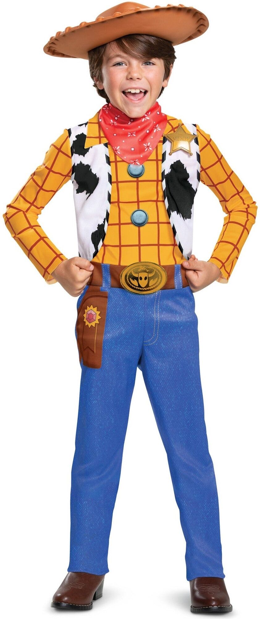 Disguise Disney Pixar Toy Story 4 Woody Deluxe Costume for Children Age 5-6, Officially Licensed, Yellow and Blue