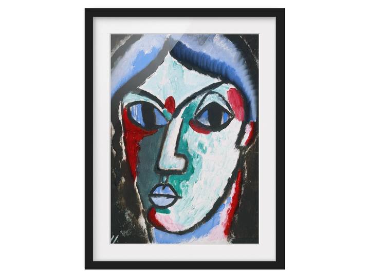 Bild Portrait eines Mannes I Teilmassivholz Kiefer, matt lackiert Multicolor 30 x 40cm