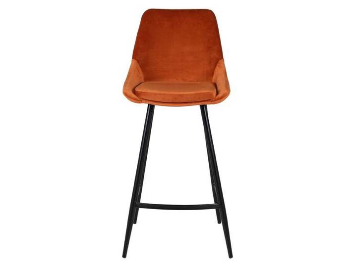 Chaise snack en velours cognac