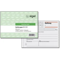 SIGEL Formularbuch Quittung, MwSt. separat ausgewiesen DIN A6 quer 1x 100 Seiten