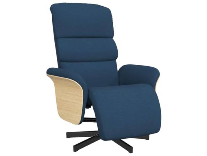 vidaXL Relaxsessel mit Fußteil Blau Stoff