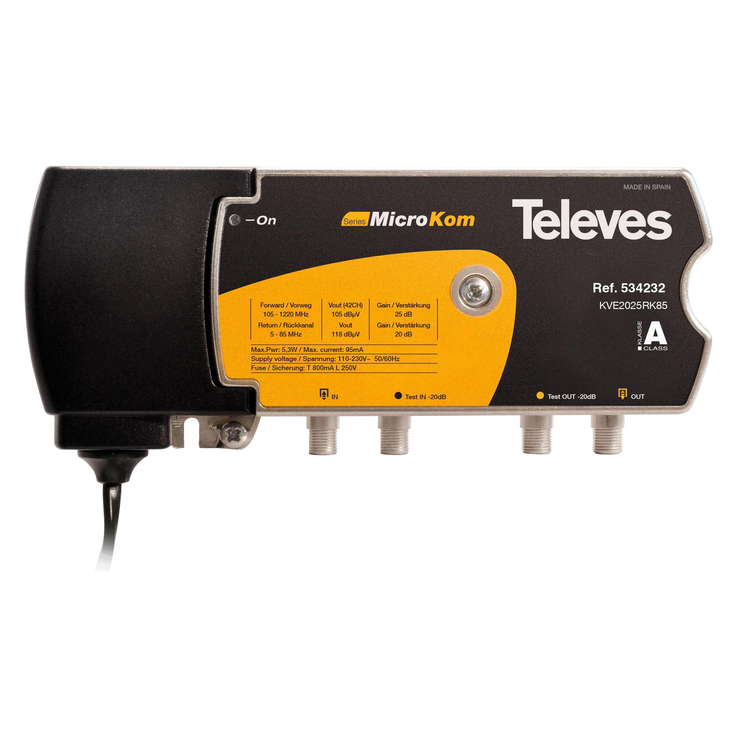Televes BK-Verstärker KVE2025RK85 20/25dB m.RK 5-85MHz 20dB (Verstärker) (KVE2025RK85)
