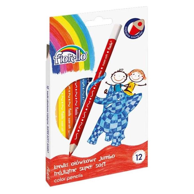 GrandHall Jumbo Super Soft Dreiecksstifte 12 Farben (12x) (WIKR-935846)