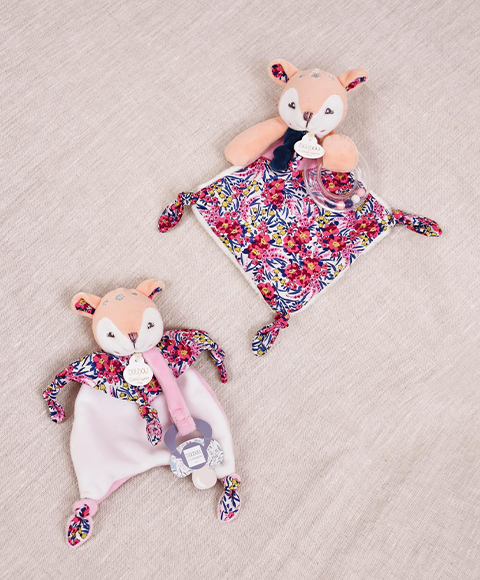BOH'AIME : Doudou attache sucette Faon 20 cm - Doudou et compagnie