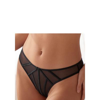 String LASCANA "als Dessous-Set kombinierbar", Damen, Gr. 32/34, schwarz, Mesh, Obermaterial: 46% Polyester, 41% Polyamid, 13% Elasthan, Unterhosen String, sexy Unterwäsche, sexy Dessous, Reizwäsche Dessous