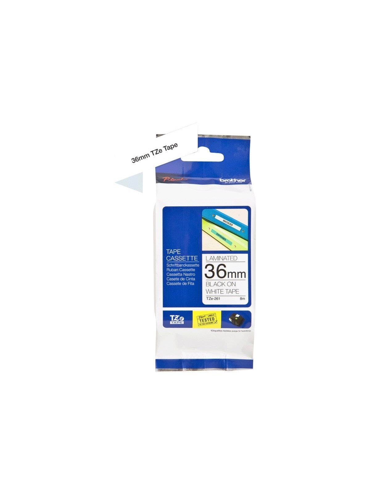 Brother Tape Sort tekst hvid tape 36mm