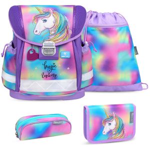 Belmil Schulranzen Classy, Rainbow Color, 4-teilig, 1. - 3. Klasse, bunt, für Mädchen