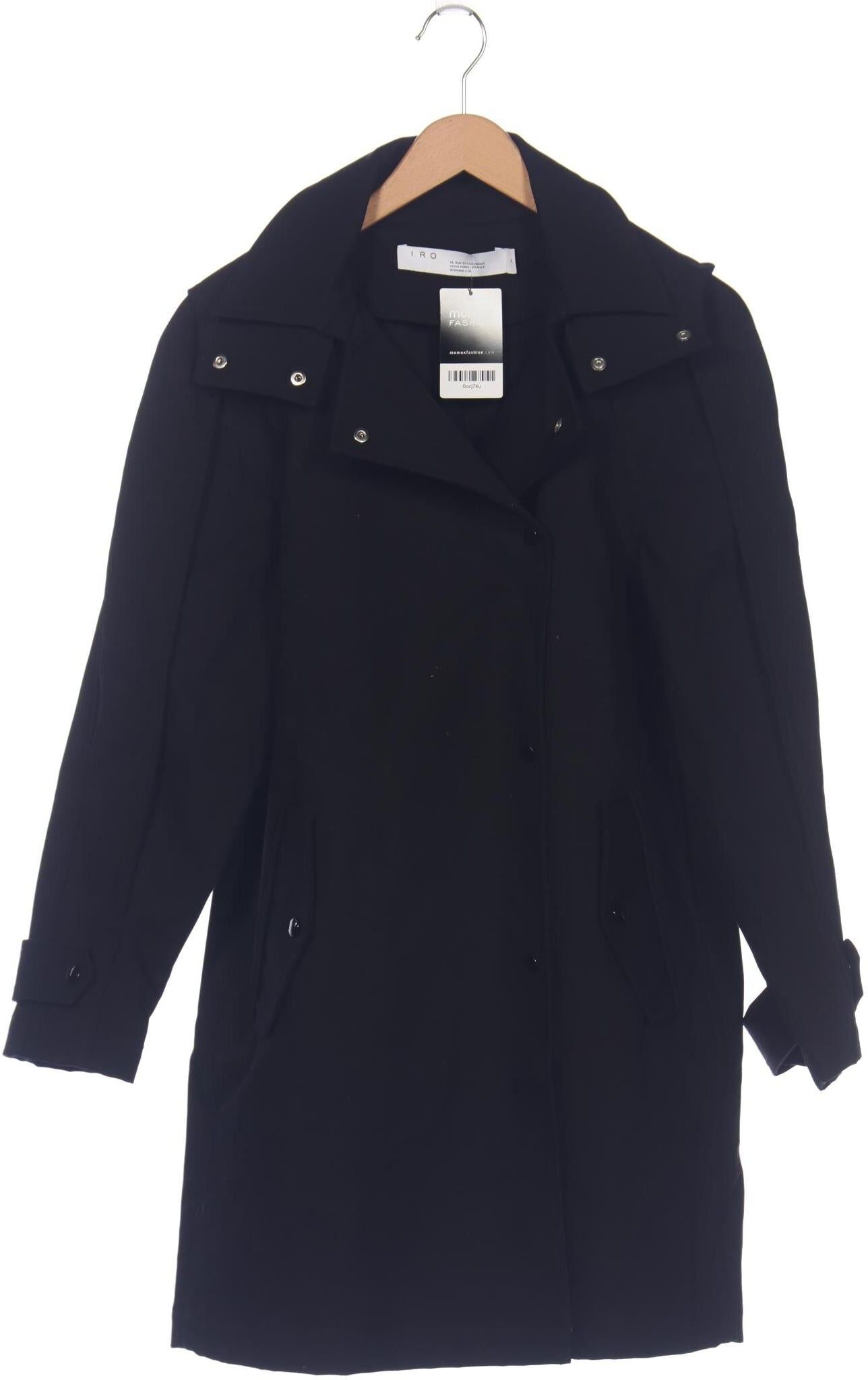 Iro Damen Mantel, Schwarz, Gr. EU 34, Baumwolle - Second Hand