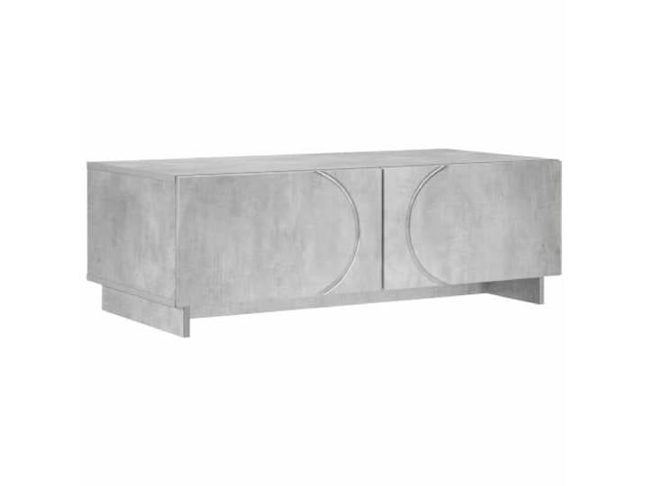 Roanoer Couchtisch Betongrau 102x50,5x35cm mit 2 Schubladen Holzwerkstoff Rechteckiger Wohnzimmertisch in Betongrau mit 2 Ablagen und variabler Schubladenmontage für flexible Aufbewahrung.