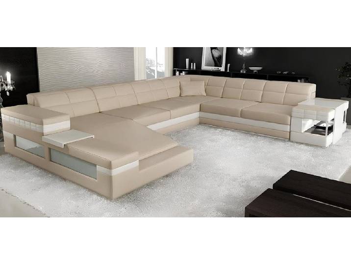 Xlmoebel Wohnlandschaft Ledersofa PH3006 – Modernes Design in eleganter U-Form, Sofa U-Form, Hergestellt in Europa