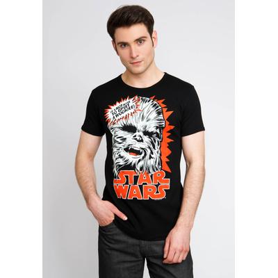 T-Shirt LOGOSHIRT "Chewbacca", Herren, Gr. XS, bunt (schwarz, mehrfarbig), 100% Baumwolle, bedruckt, normal, Rundhals, Shirts T-Shirt, mit coolem Wookie-Print
