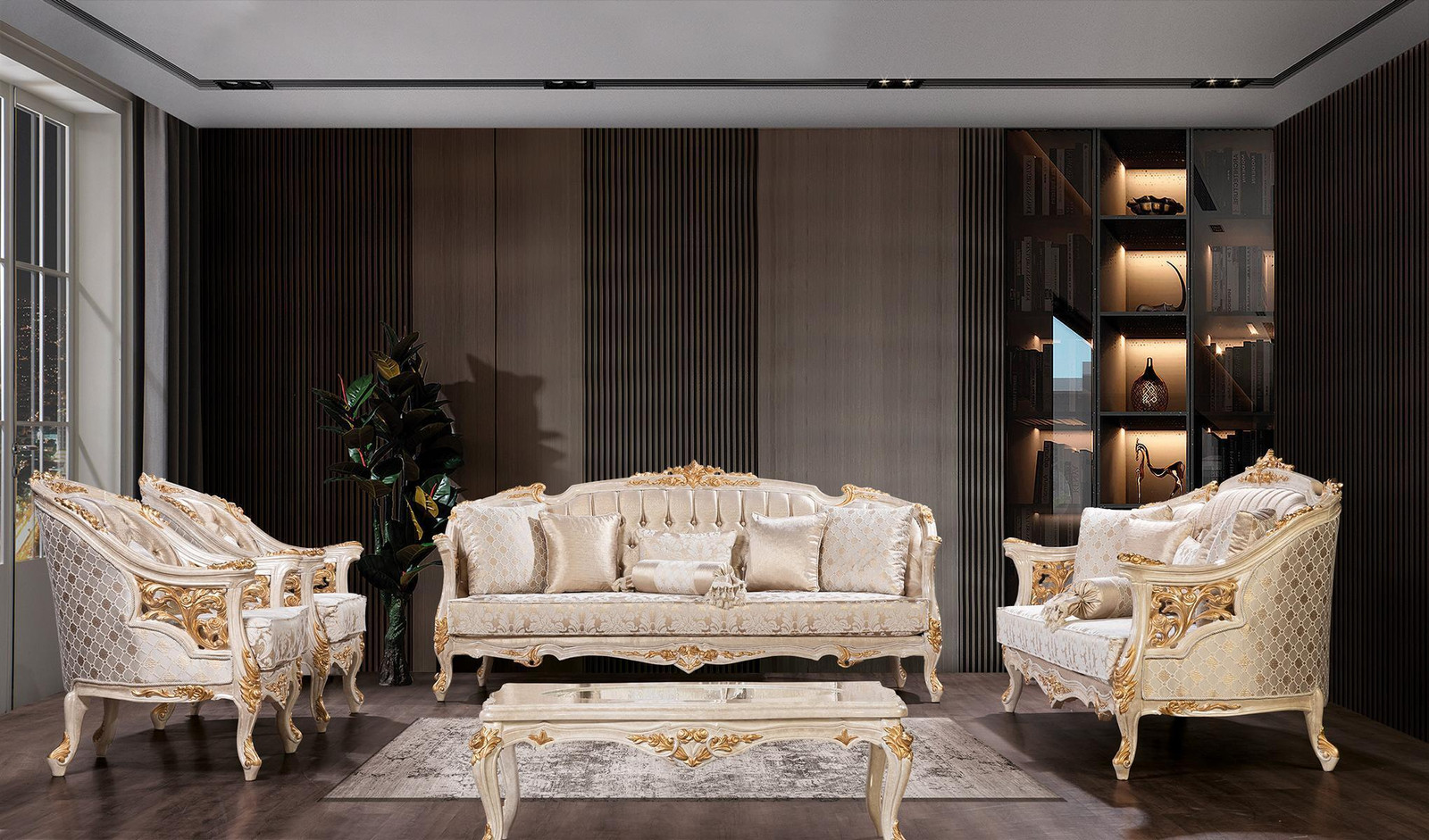 Luxus Chesterfield Sofa Set 4-delig Designer Meubelgroep