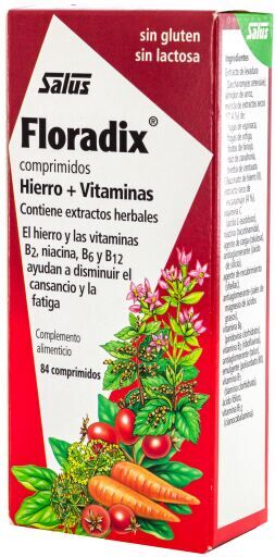 Salus Floradix Rich in Nutritional Iron and Vitamins 84 Tablets