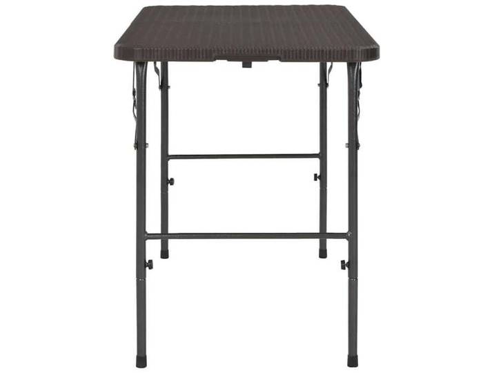 Neuf& 1499 Table d'extérieur - - CHIC - Table de jardin pliante Marron 120x60x74cm PEHD Aspect de rotin 8.84 kg
