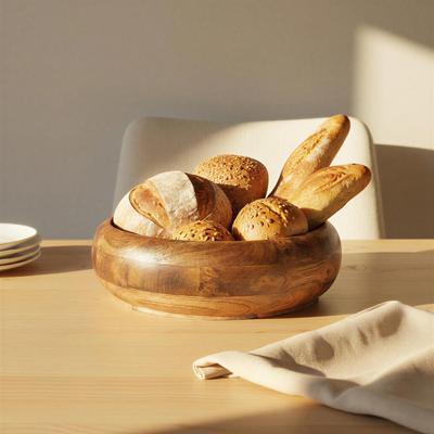 Storied Home "Mango Wood Serving Bowl - 14.0""L x 14.0""W x 4.25""H"