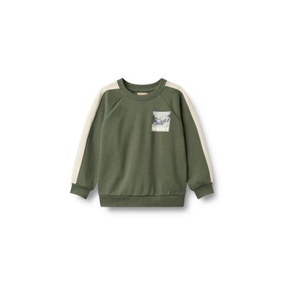 Sweater WHEAT "WHEAT Sweatshirt Zac", Mädchen, Gr. 128, grün (thyme), 100% Baumwolle, Rundhals, Sweatshirts Sweater
