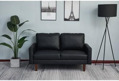 AMERROBIL Faux leather 58'' Square Arm Loveseat
