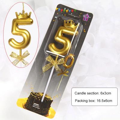 Uplift Treasures Rose Gold Crown Bow Number Birthday Candle 0 To 9 gold 5