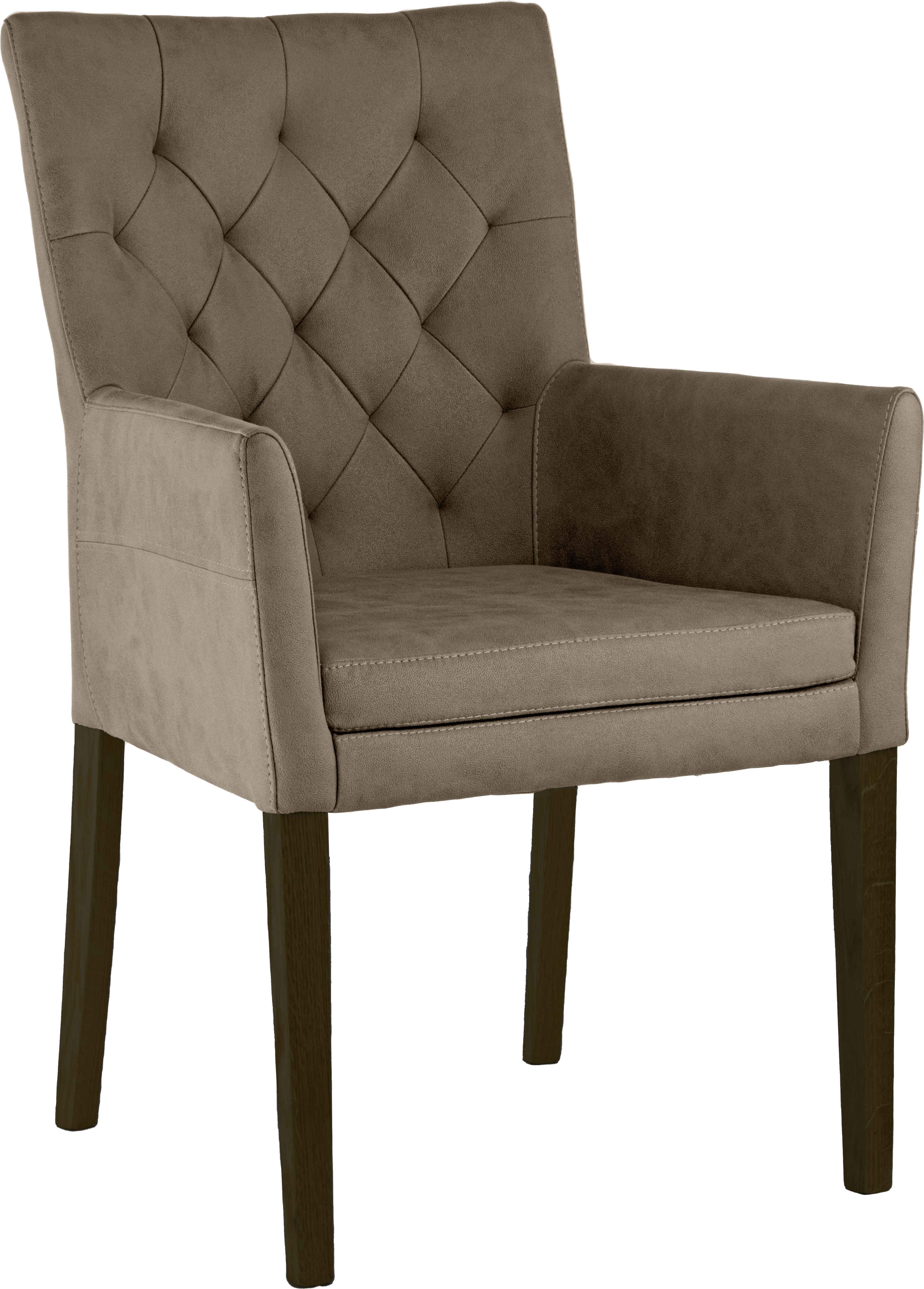 Armlehnstuhl HOME AFFAIRE "Colorado", braun (schlam, wenge), B:60cm H:94,5cm T:60cm, Polyester, Stühle, Armlehnstuhl, Gestell aus Massivholz