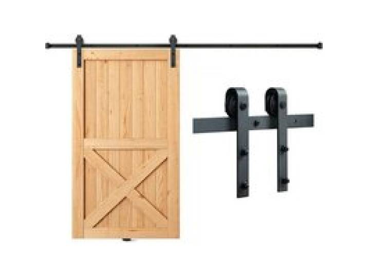 VEVOR 244cm Schiebetürbeschlag J-förmig Schiebetürsystem mit 2-teiligen Schienen 150kg Tragfähigkeit Laufschiene Ideal für Schiebetüren mit Türstärke von 32-45mm, Türbreite von 1,12–1,32m