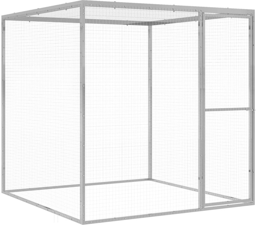 Archie & Oscar Minehead 150cm H Galvanised Steel Kennel With Door Silver Do Not Use- Small (4-9kg);Do Not Use- Medium (9-22kg)