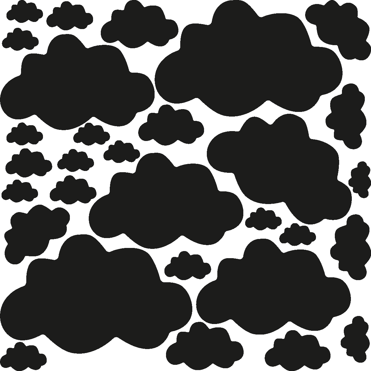 Ambiance-sticker 30 stickers nuages - 40 couleurs disponibles
