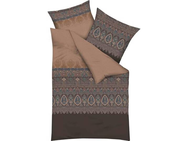 Kaeppel Bettwäsche Opulence Mako-Satin braun Größe 1x 155x200 cm + 1x 80x80 cm