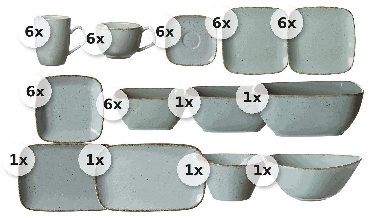 Kaffee- und Tafelservice 48 tlg. Casa blau