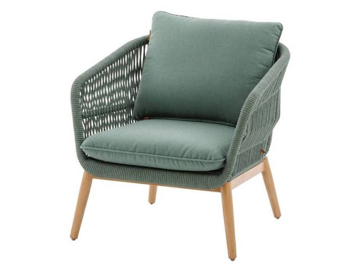 Fauteuil de salon de jardin  Orissa  vert olive polyester et acier - Hespéride