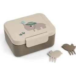 Tiny Trails Kinder-Lunchbox mit Fächern und Gabeln sandfarben, 3-tlg.